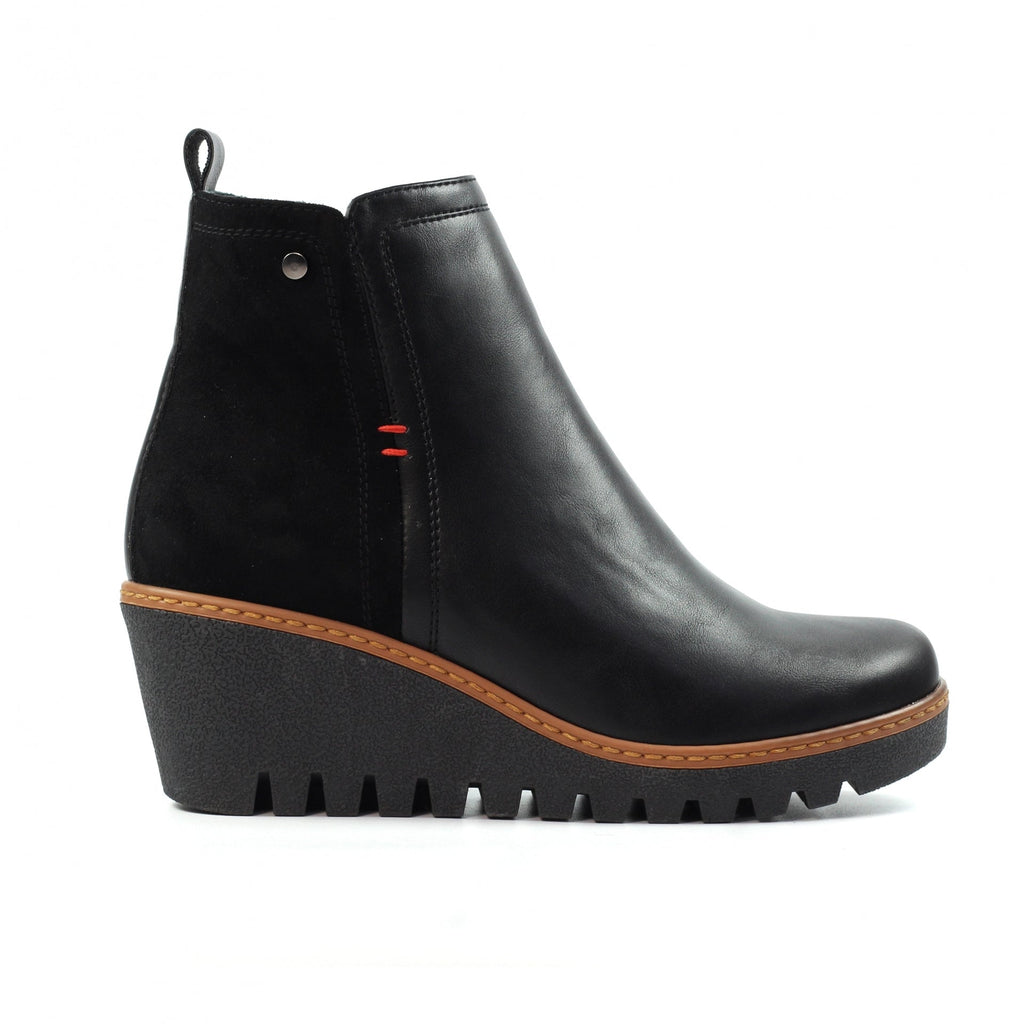 Pixie Black Ankle Wedge Boot