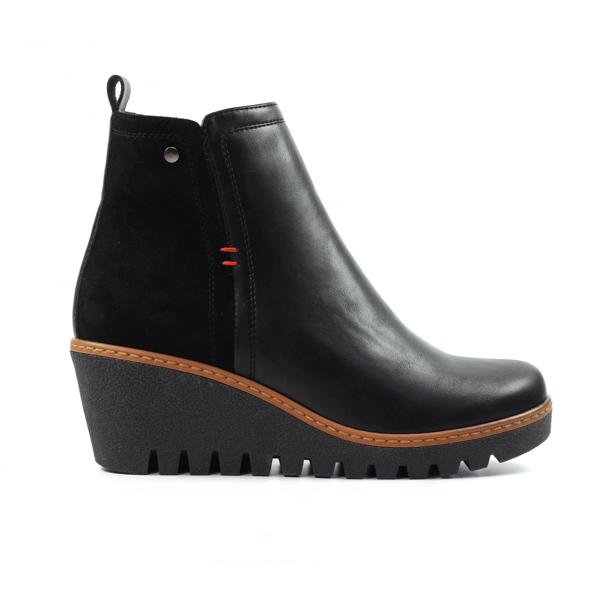 Pixie Black Ankle Wedge Boot