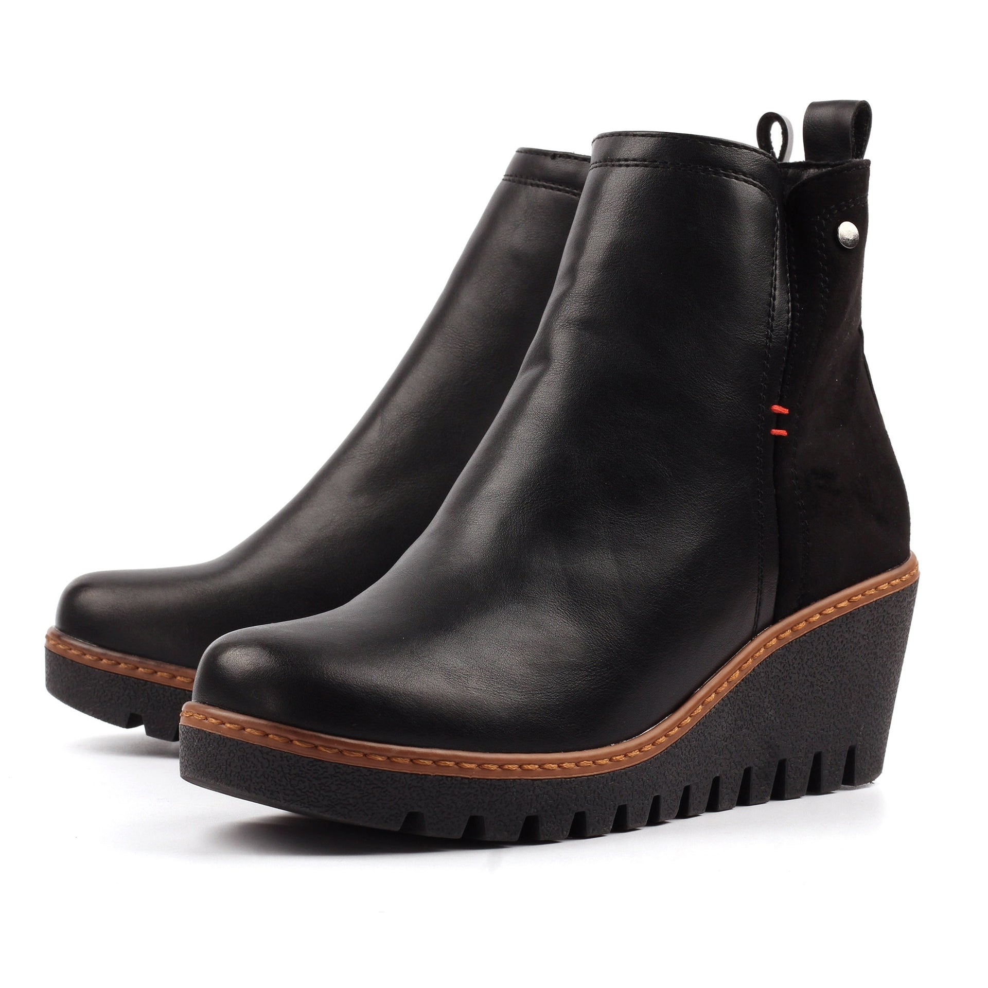Pixie Black Ankle Wedge Boot