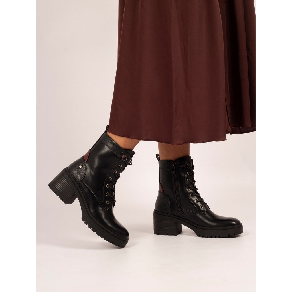 Cotton Black Ankle Boot