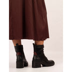 Cotton Black Ankle Boot