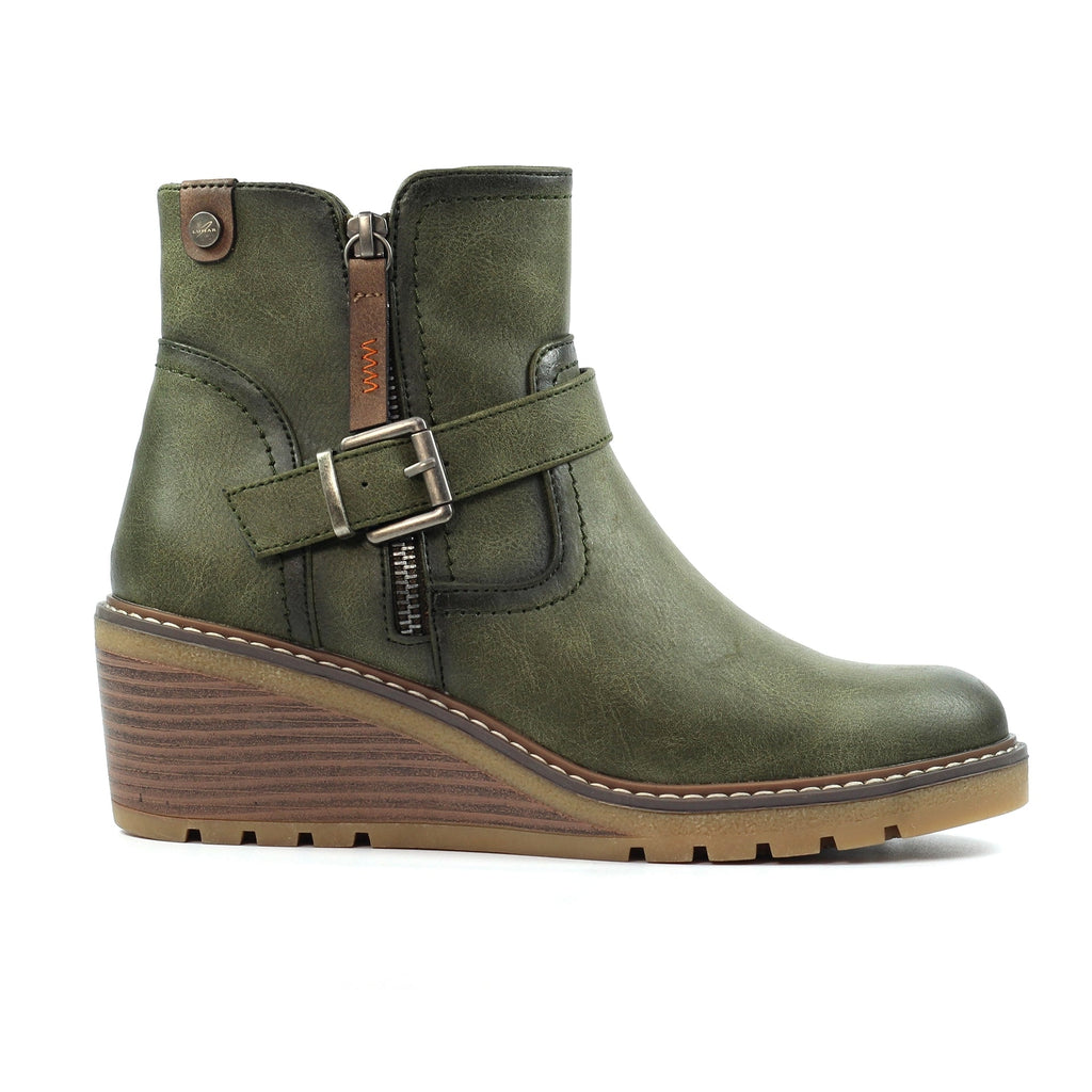 Cruz Green Ankle Boot