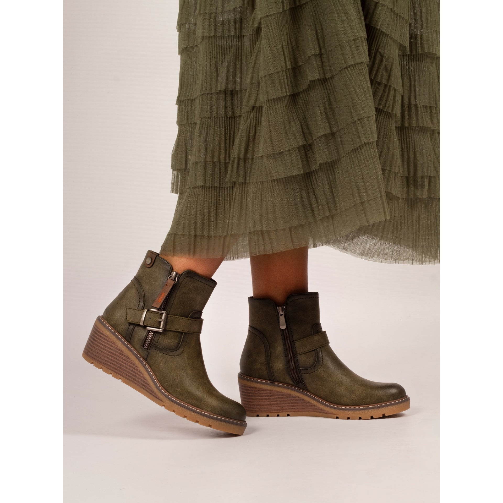 Cruz Green Ankle Boot