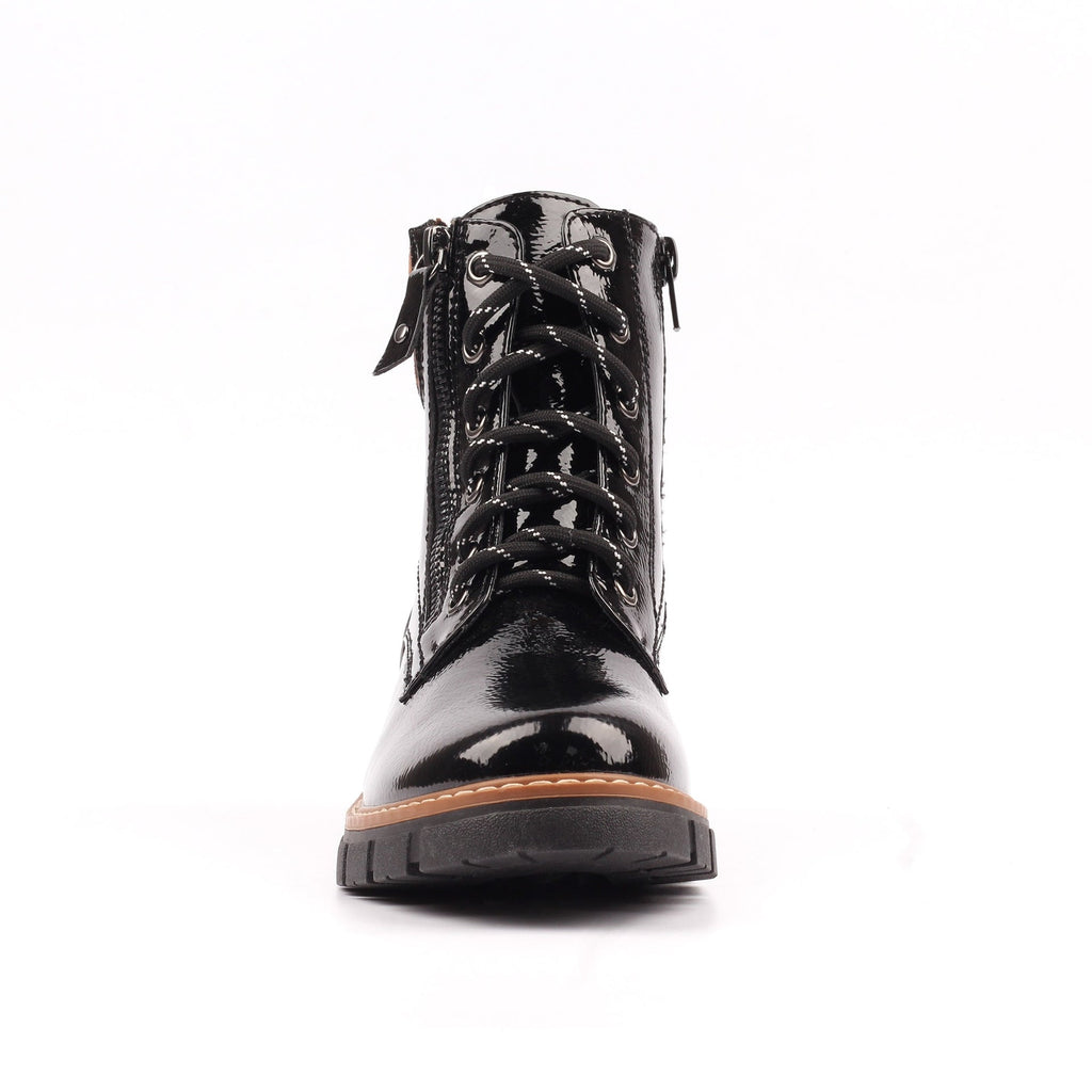 Bowen Black Patent Waterproof Boot