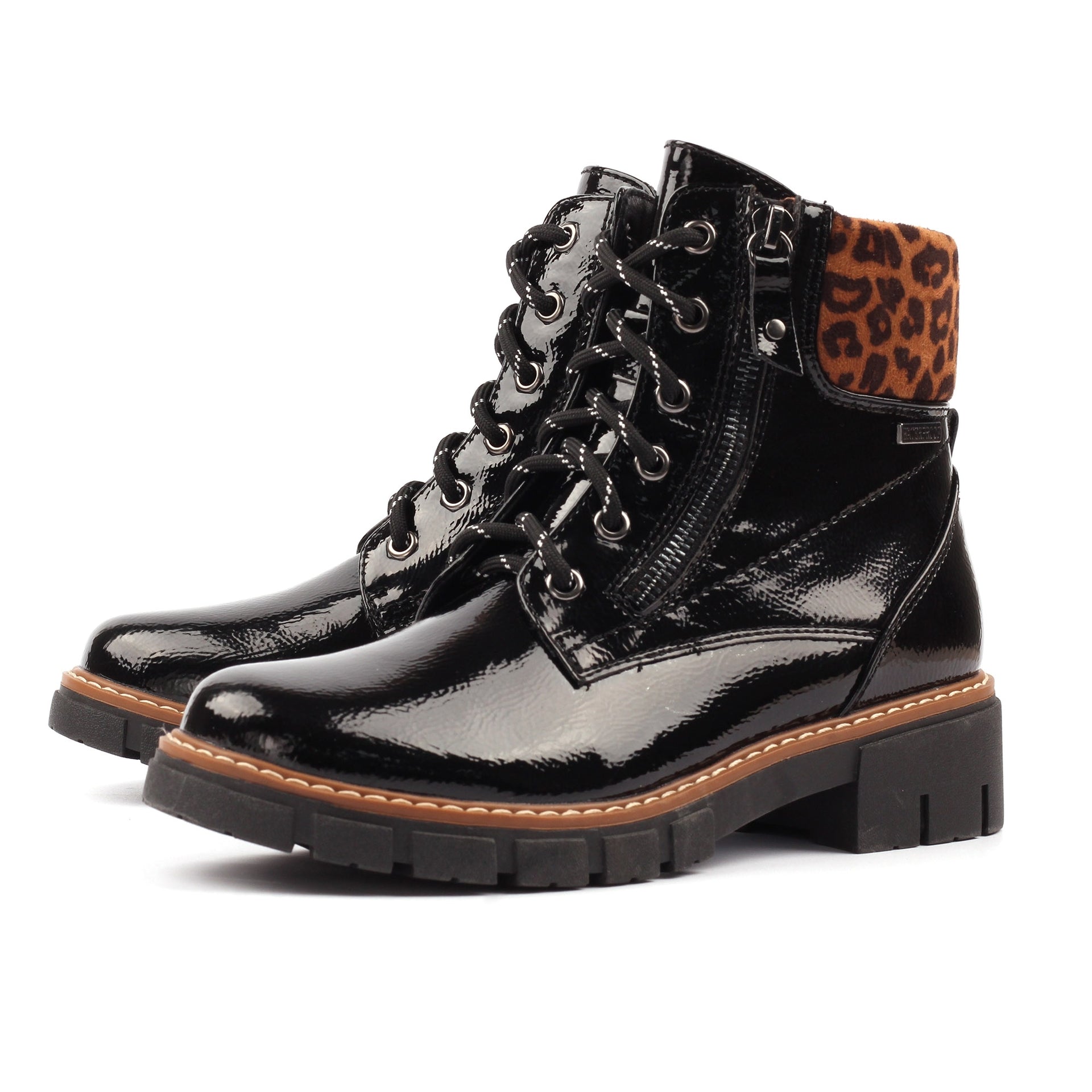 Bowen Black Patent Waterproof Boot