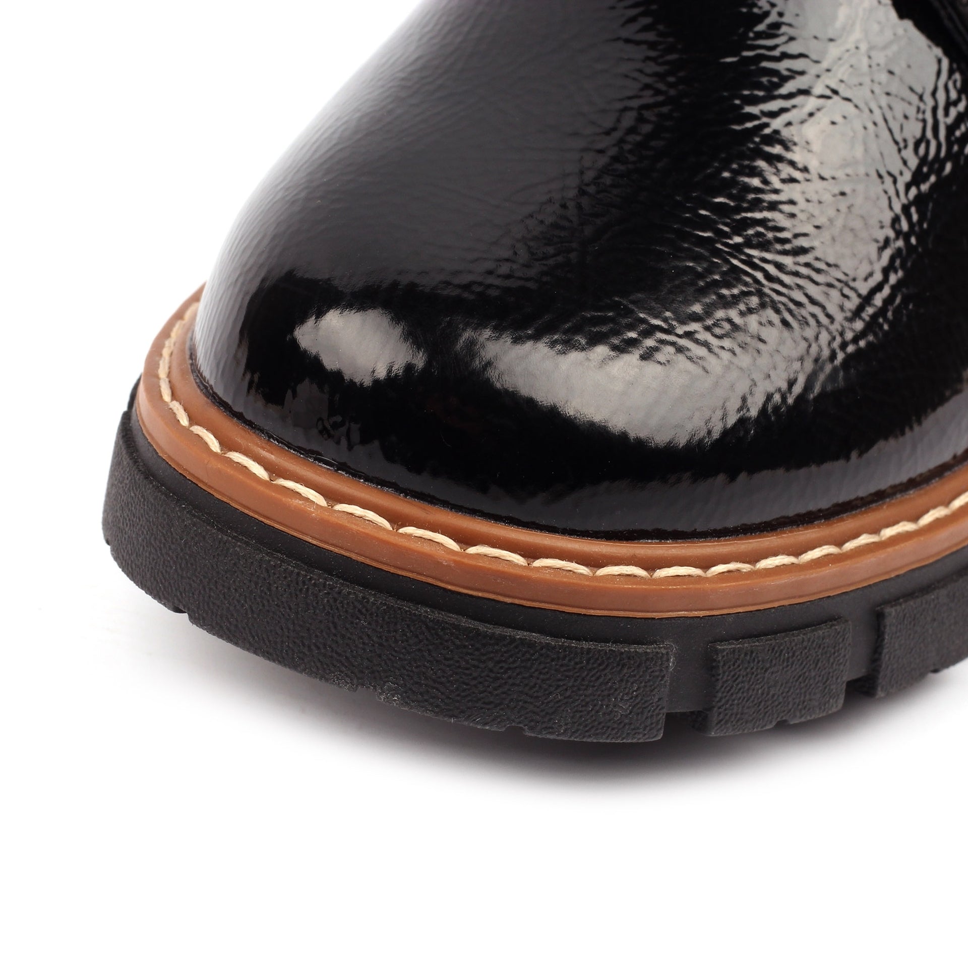 Bowen Black Patent Waterproof Boot