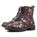 Dazzle Burgundy Floral Ankle Boot