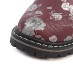 Dazzle Burgundy Floral Ankle Boot