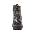 Dazzle Black Floral Ankle Boot