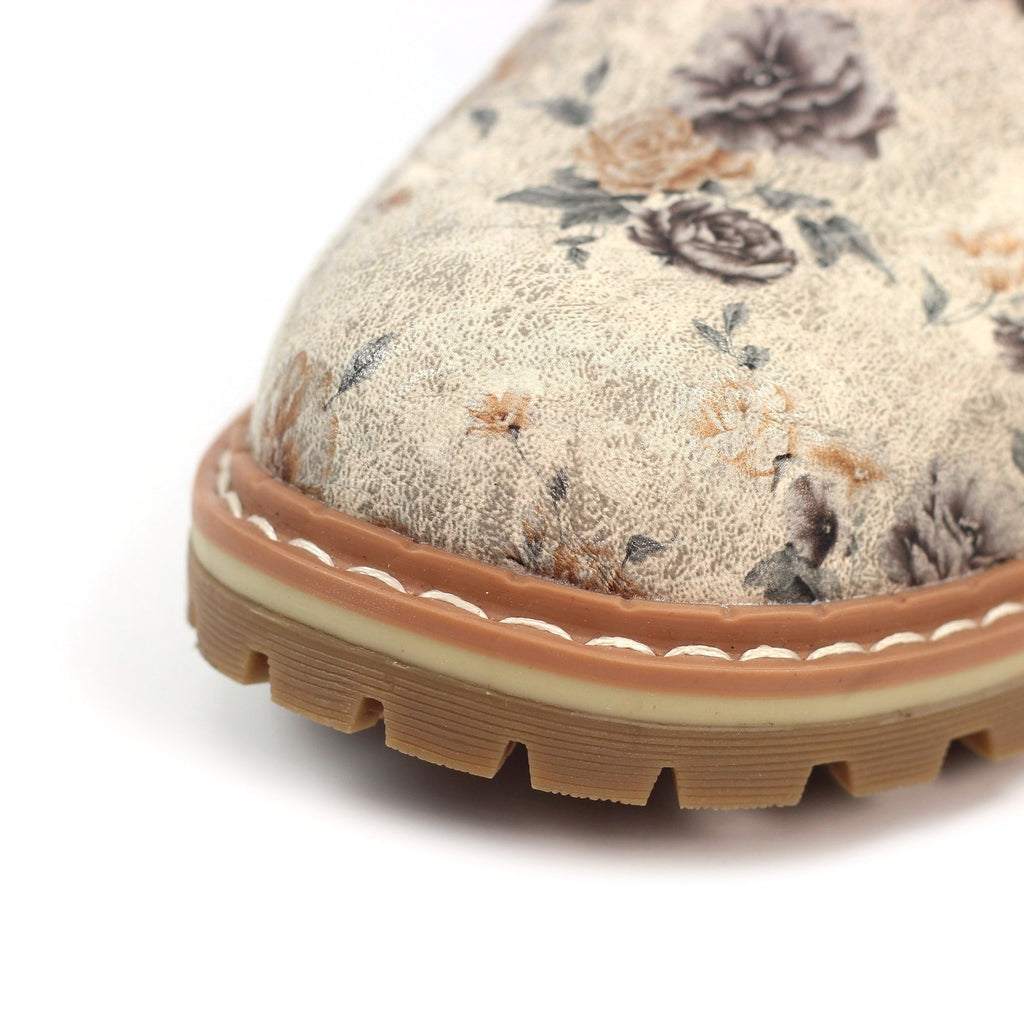 Dazzle Beige Floral Ankle Boot