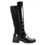Perkins Black Patent Long Boot