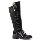Perkins Black Patent Long Boot