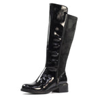 Perkins Black Patent Long Boot
