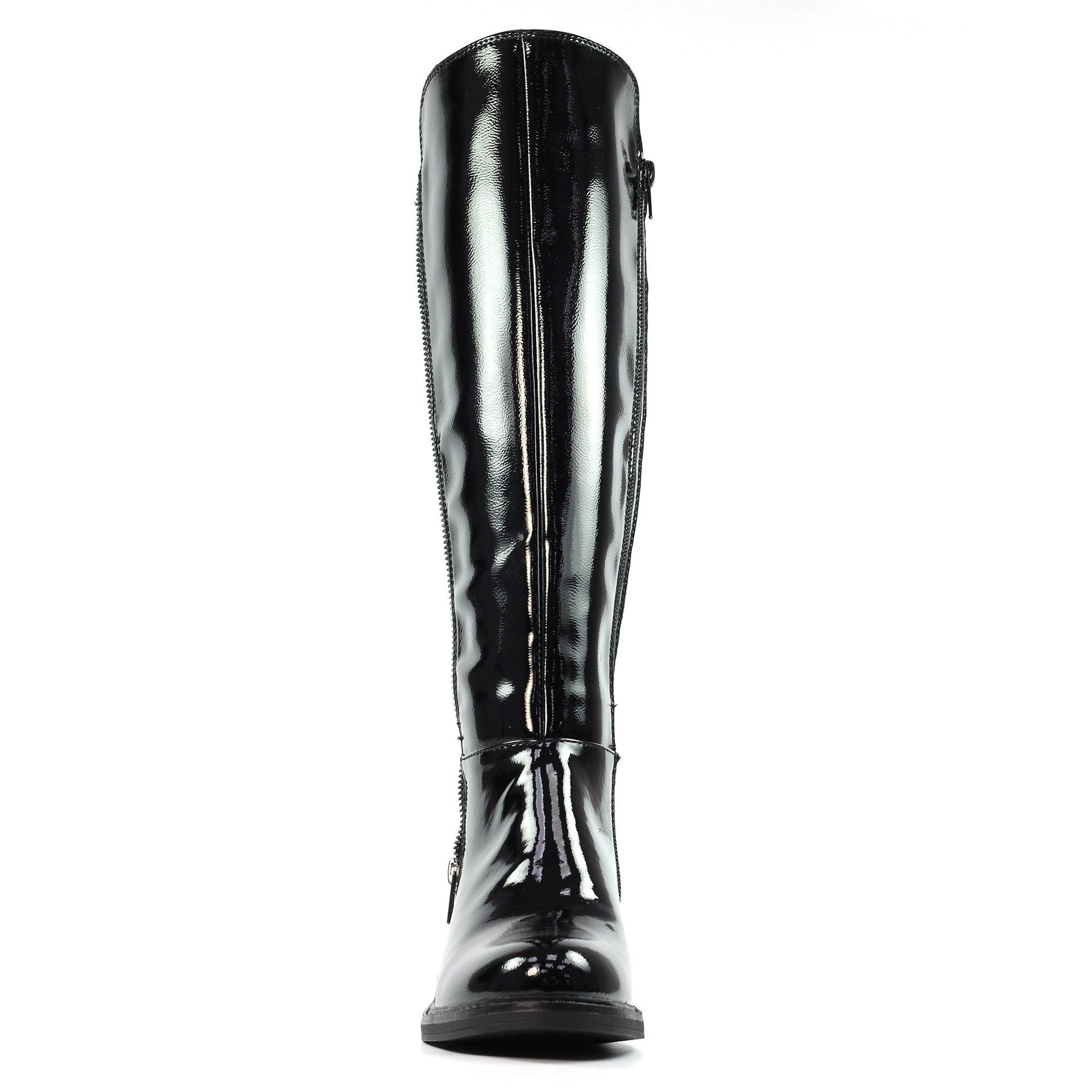 Perkins Black Patent Long Boot