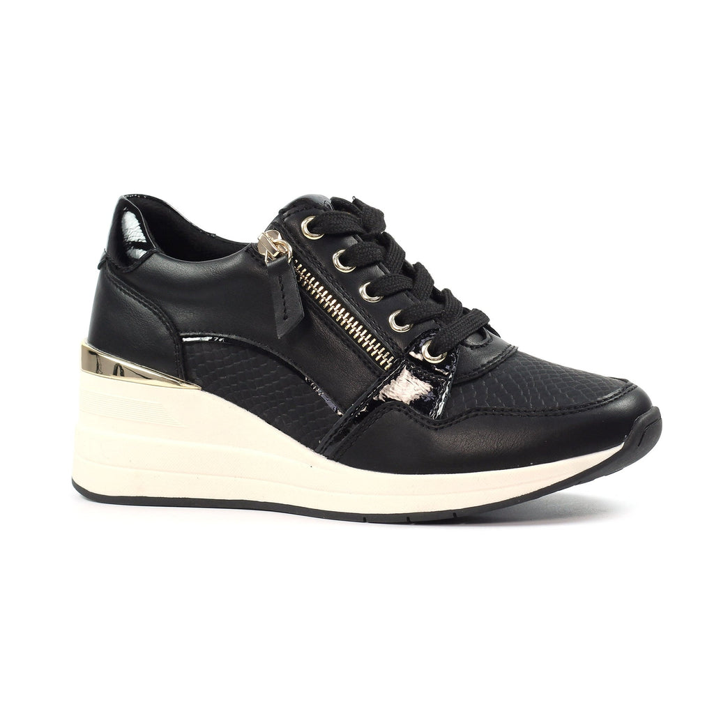Juno Black Wedge Trainer