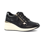 Juno Black Wedge Trainer