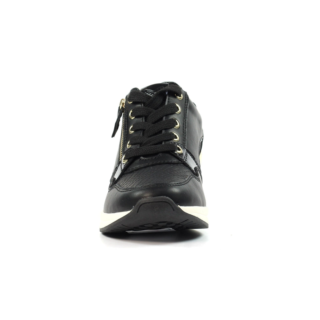 Juno Black Wedge Trainer