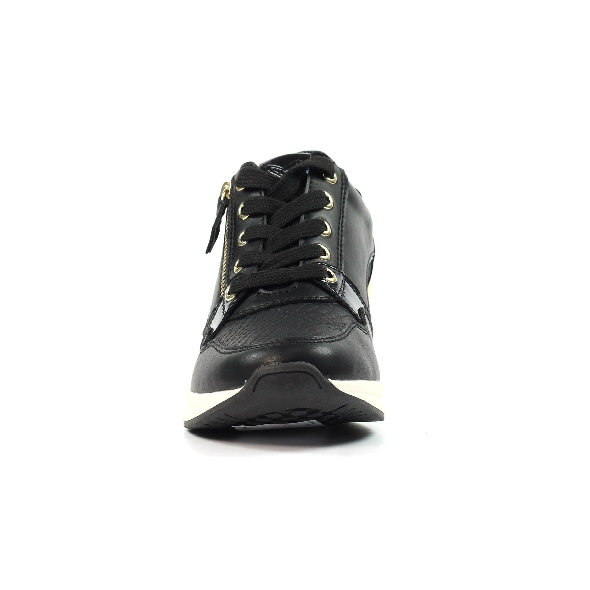 Juno Black Wedge Trainer