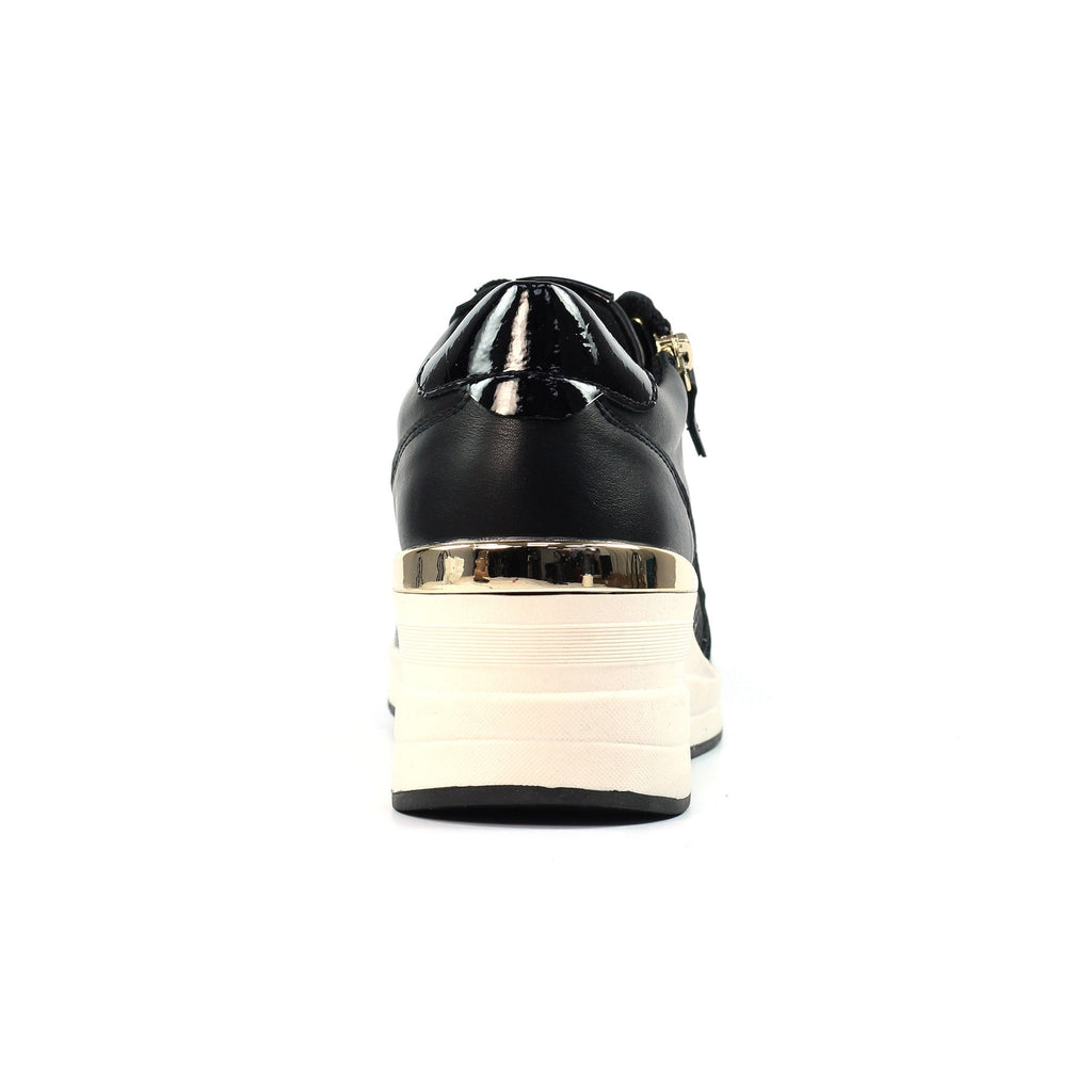 Juno Black Wedge Trainer
