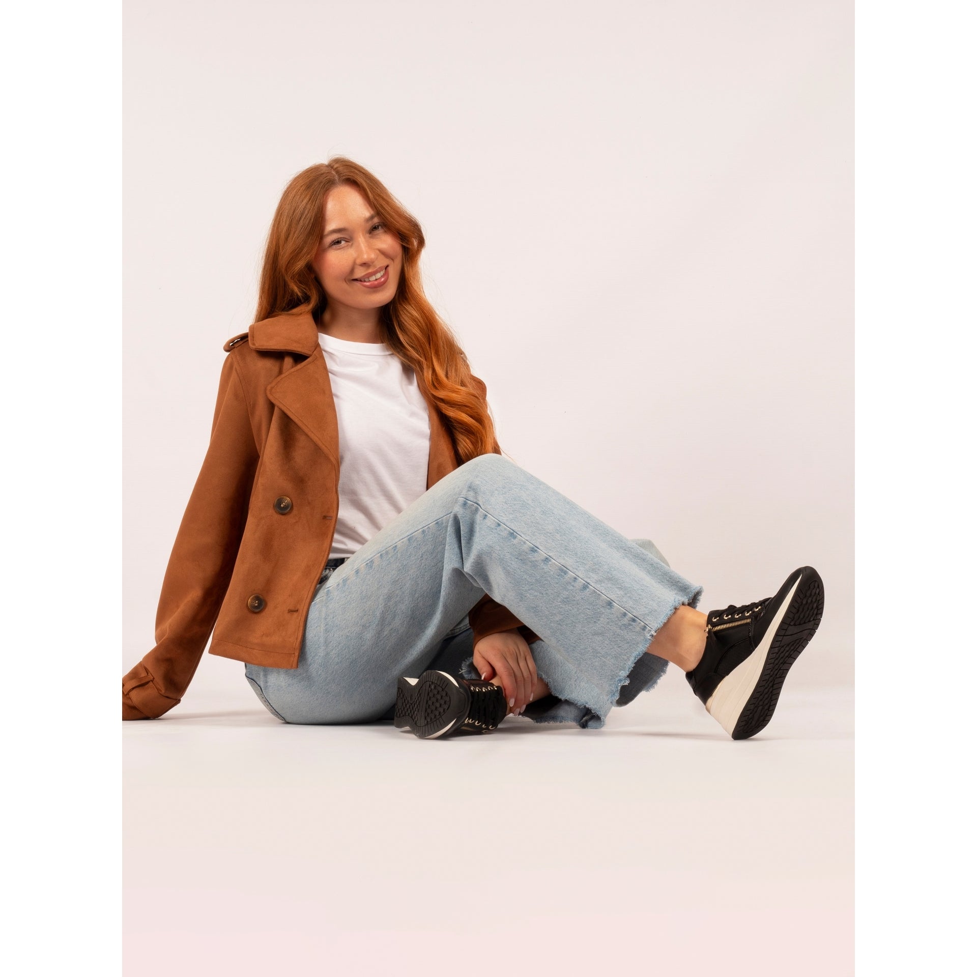 Juno Black Wedge Trainer