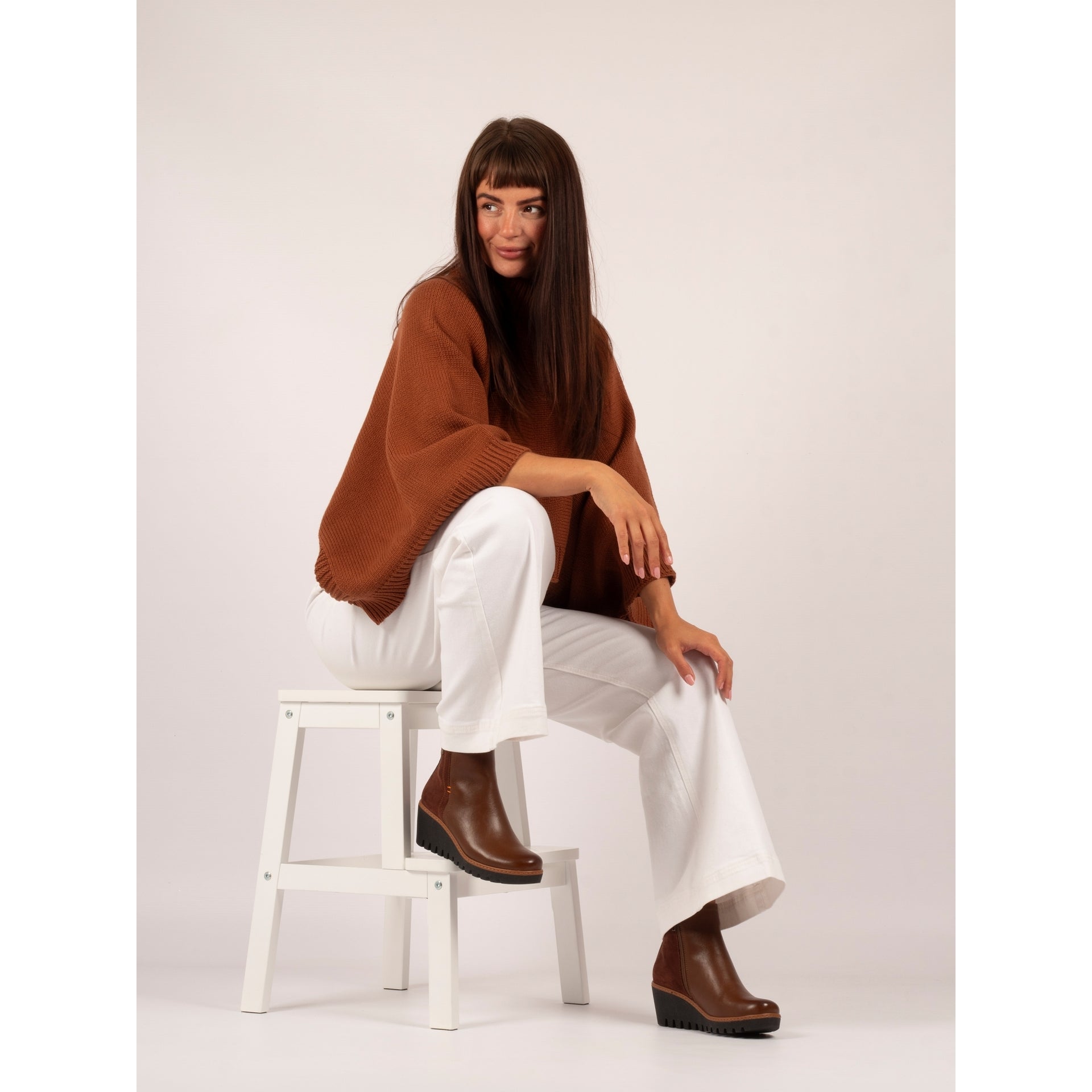 Pixie Tan Ankle Wedge Boot