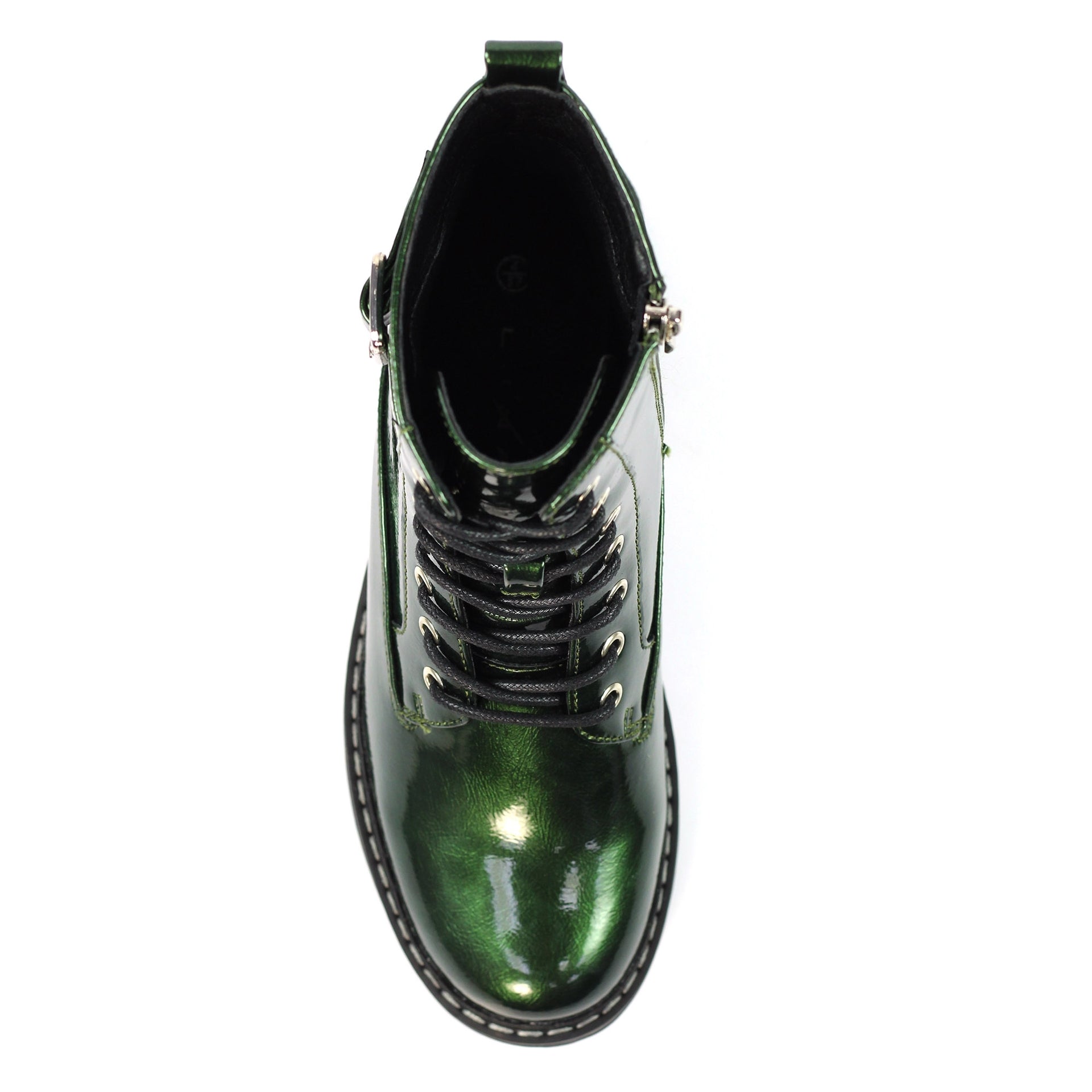 Parlour Green Patent Ankle Boot