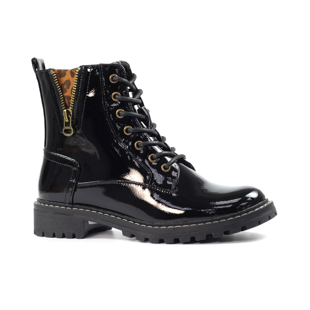 Nevada Black Patent Ankle Boot