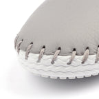 St Ives Light Grey Leather Plimsoll