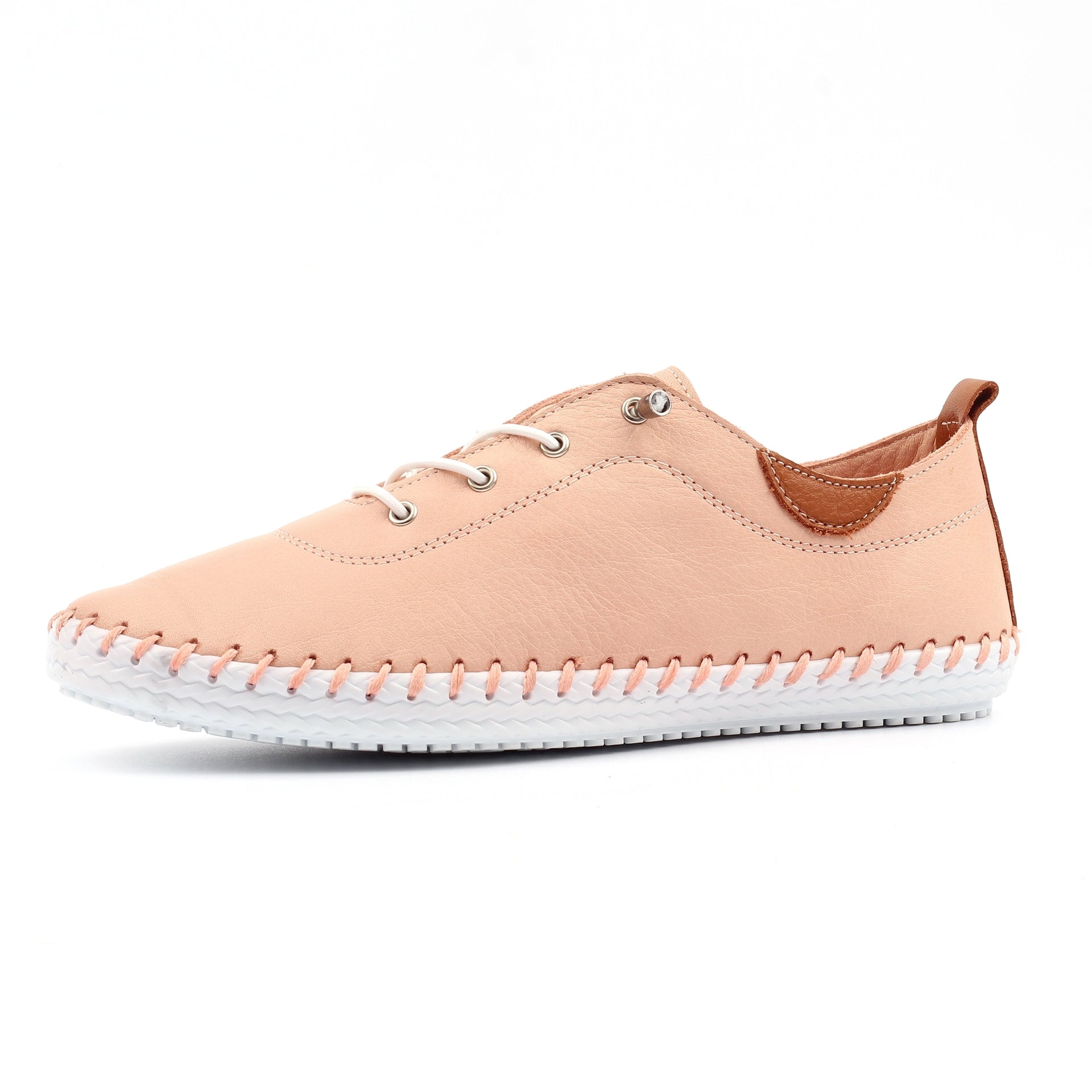 St. Ives Pale Pink Leather Plimsoll