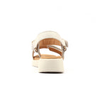 Lark White Leather Wedge Sandal