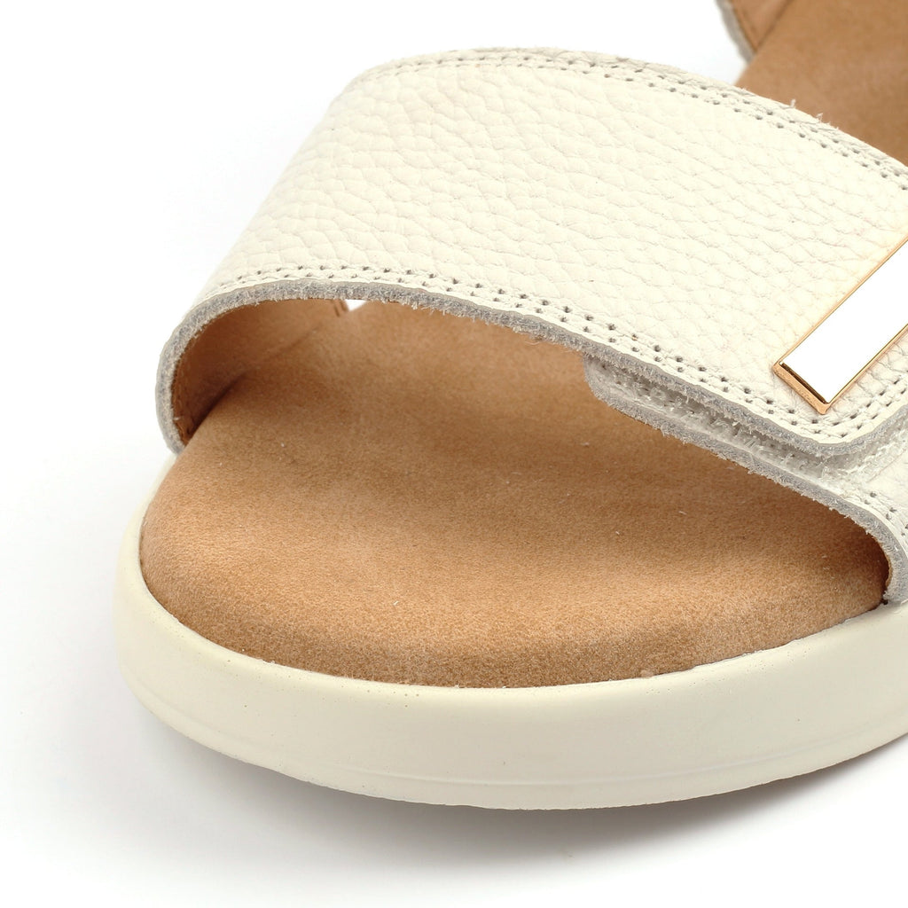 Lark White Leather Wedge Sandal