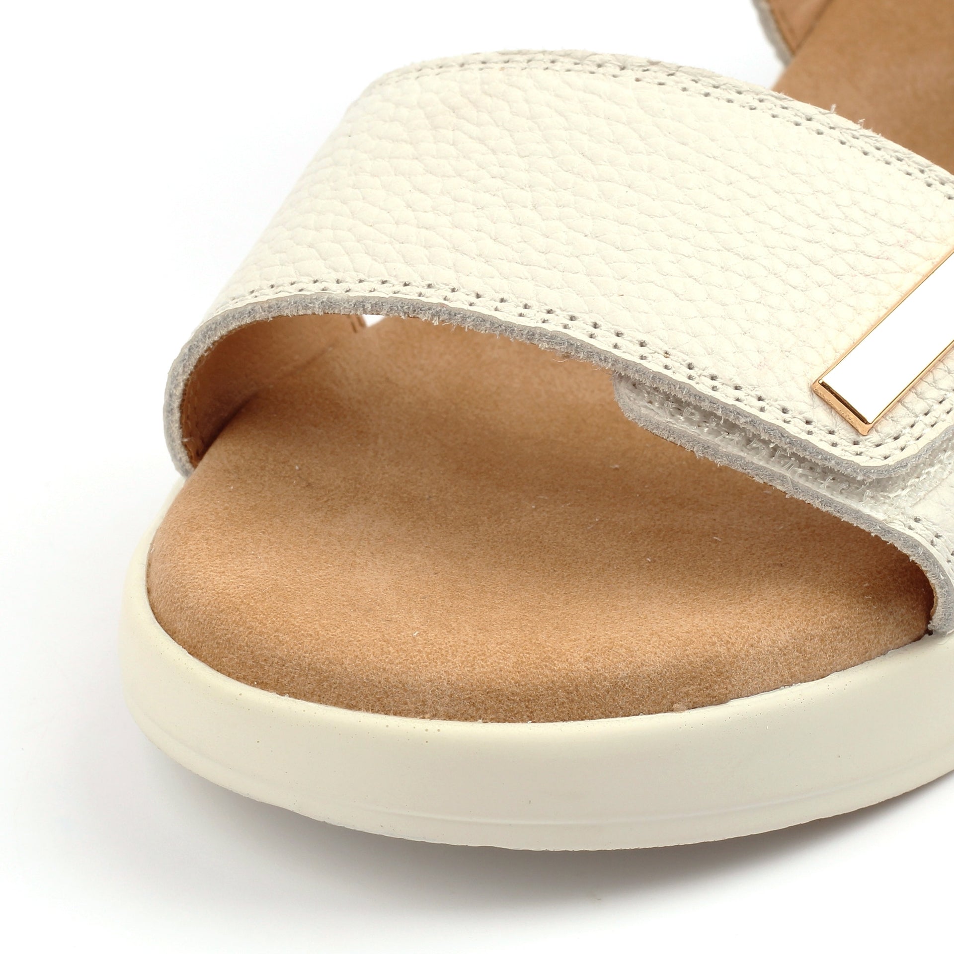 Lark White Leather Wedge Sandal