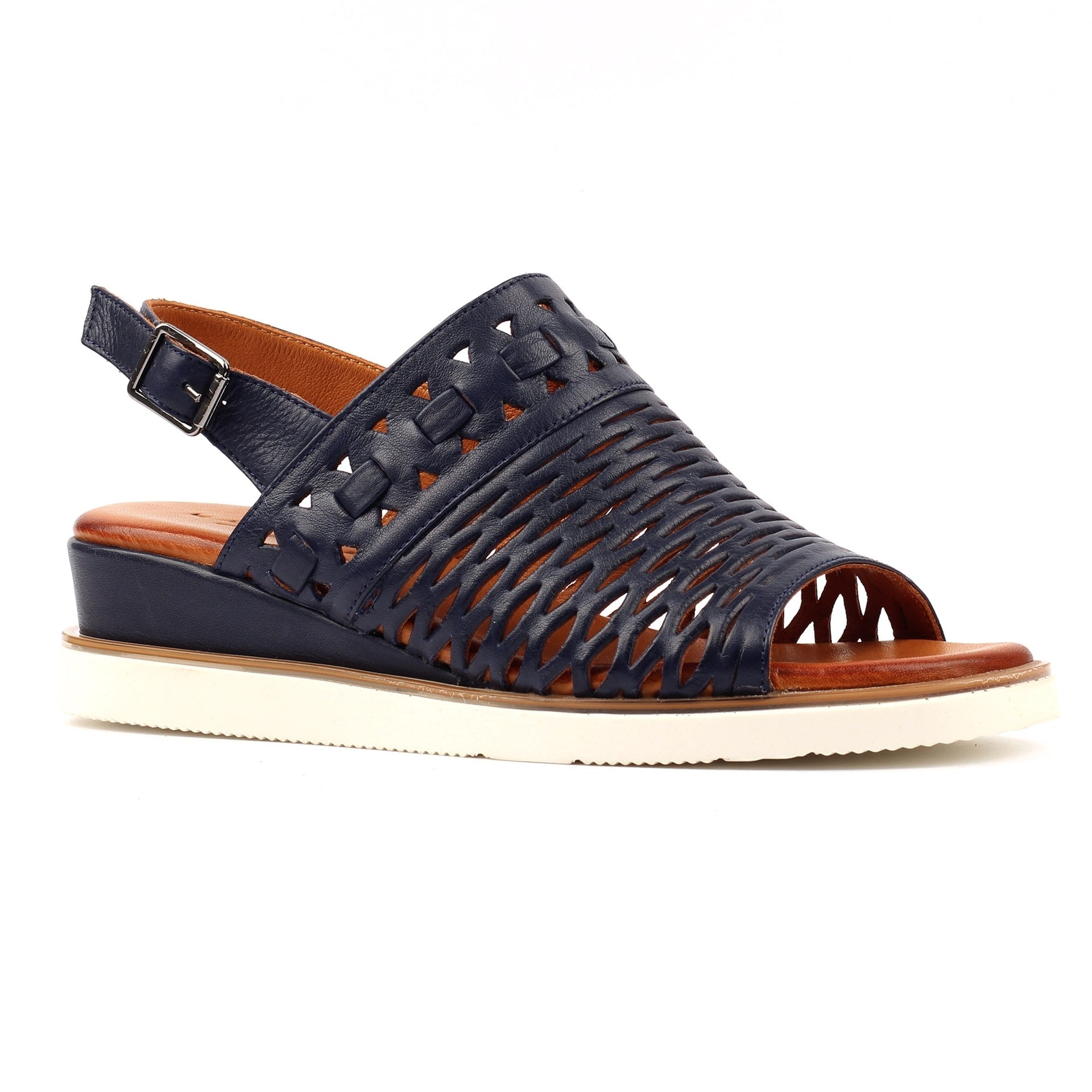 Hailey Navy Leather Sandal
