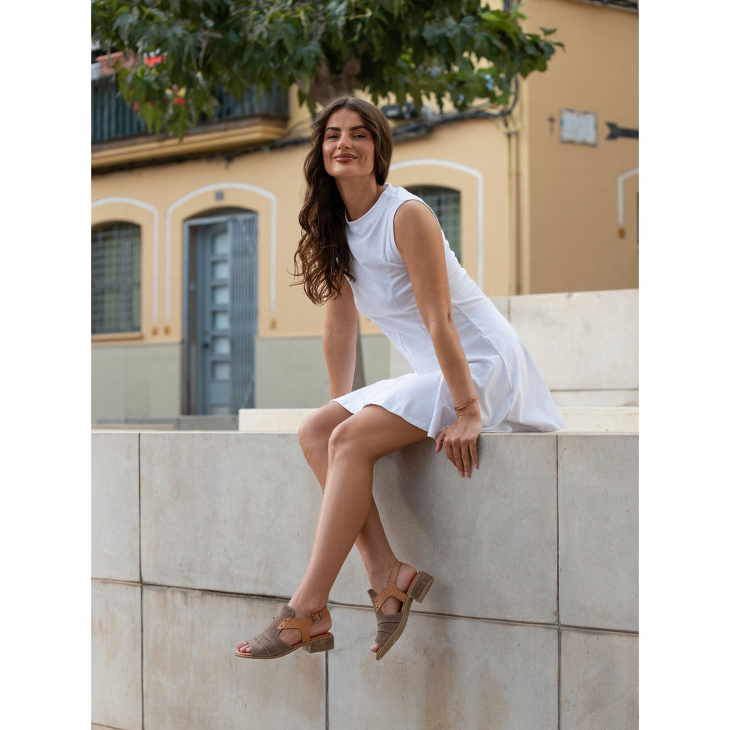 Jayleen Taupe Leather Sandal