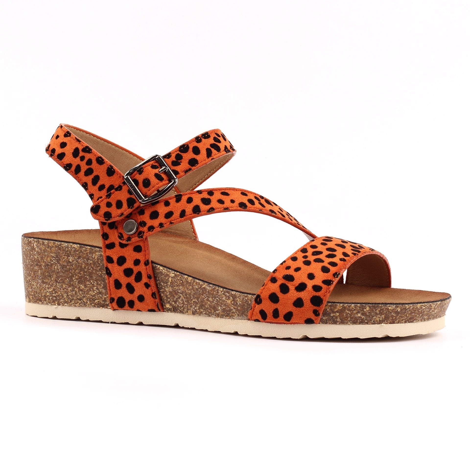 Muster Orange Wedge Sandal