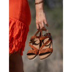 Muster Orange Wedge Sandal