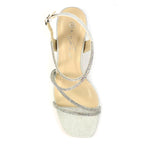 Toulouse Silver Block Heel Sandal