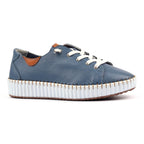 Faith Mid Blue Leather Shoe