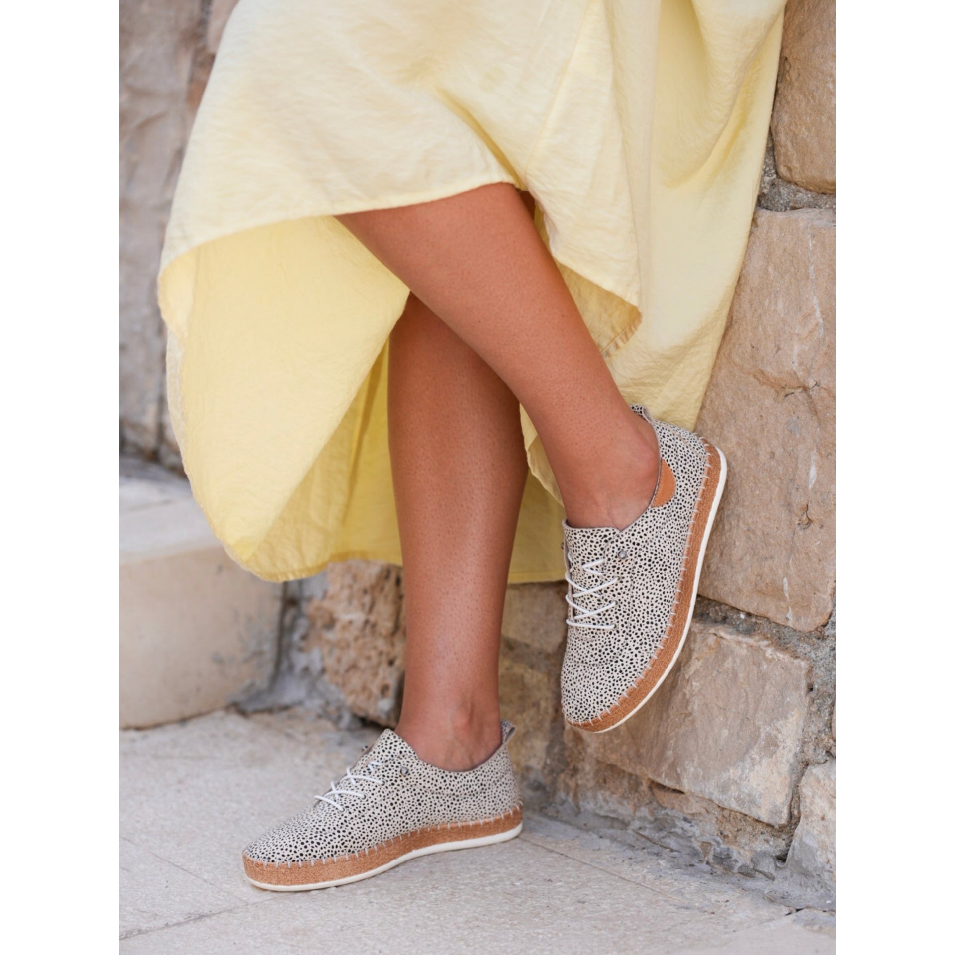 Evette Animal Spot Leather Plimsoll
