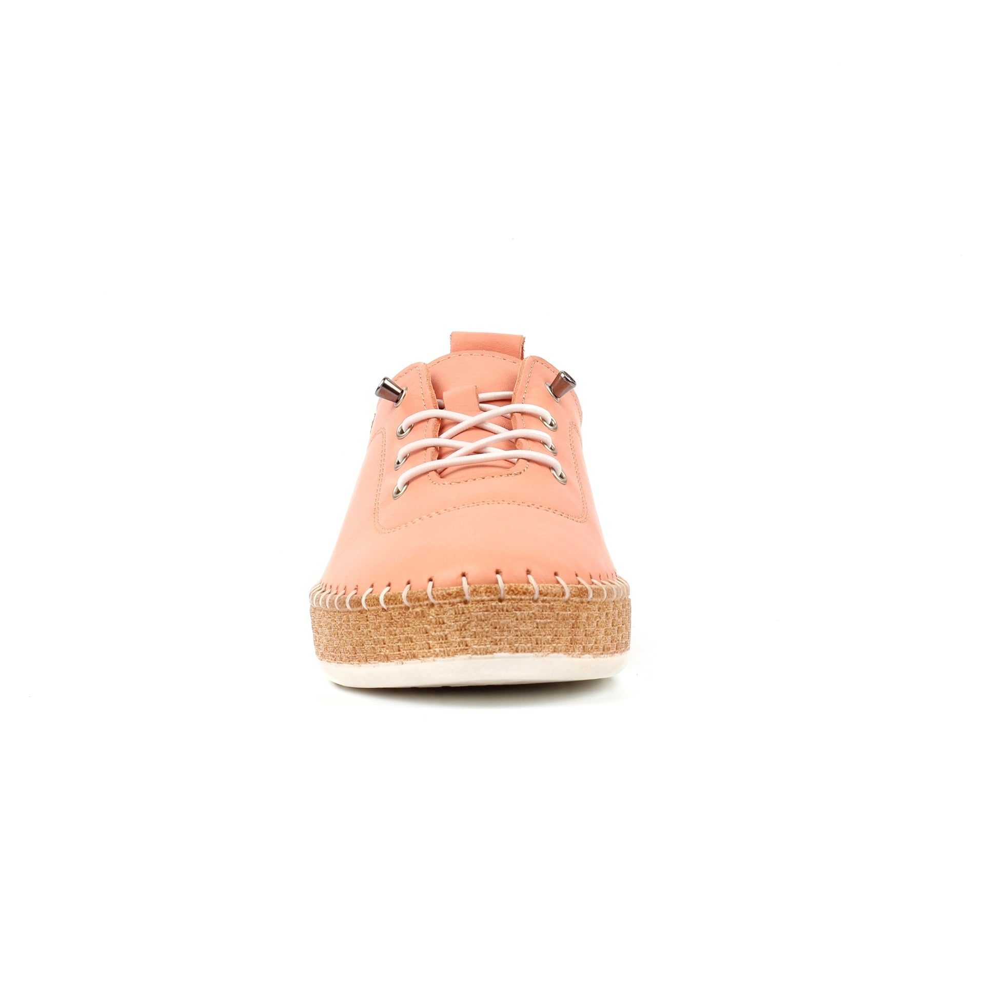 Evie Coral Leather Plimsoll