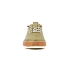 Evie Khaki Leather Plimsoll