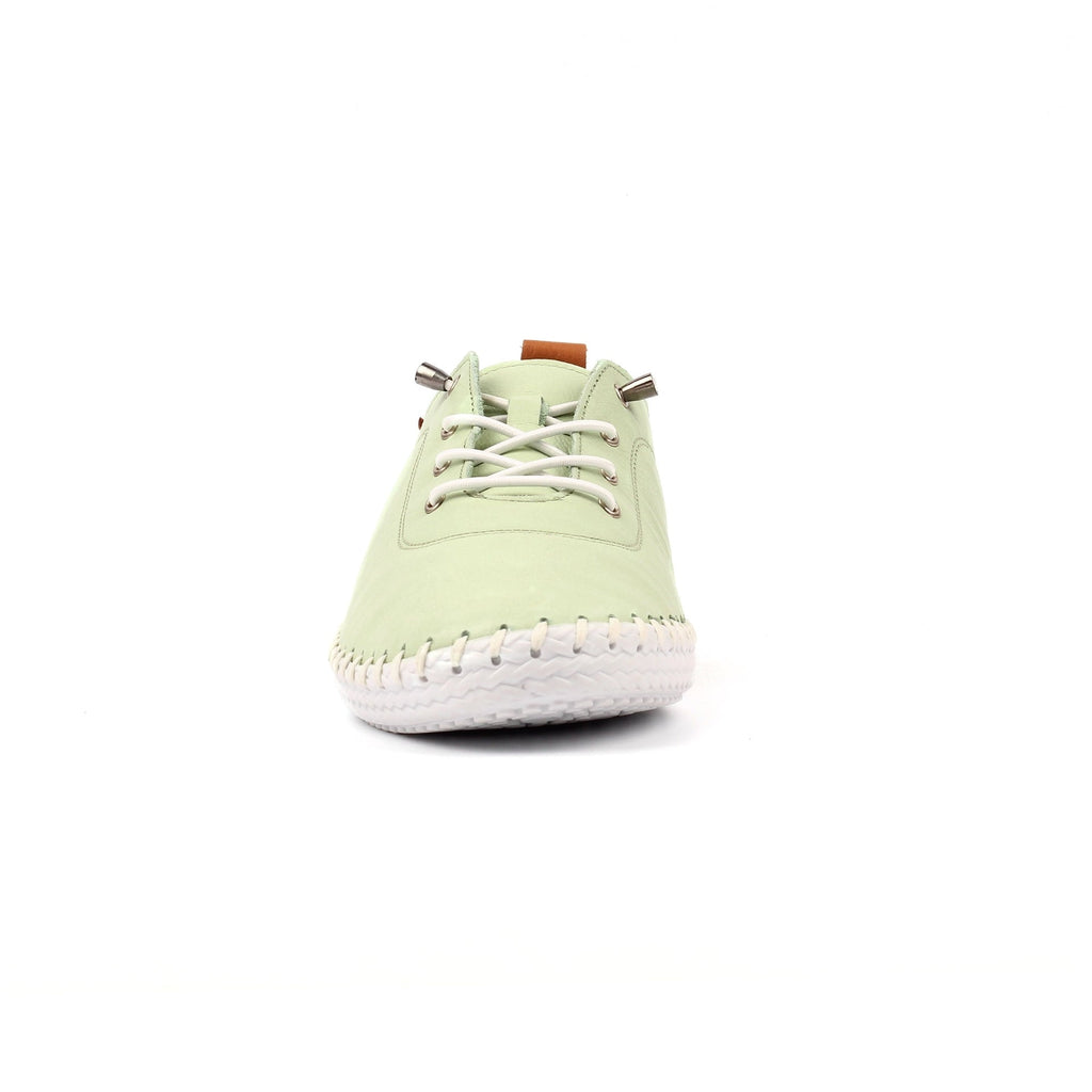 St Ives Soft Sage Leather Plimsoll