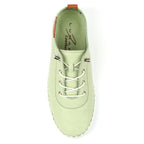 St Ives Soft Sage Leather Plimsoll