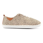 St Ives Animal Spot Leather Plimsoll