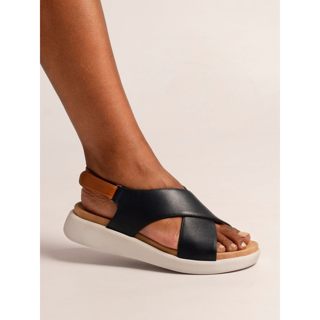 Merletta Navy Leather Sandal
