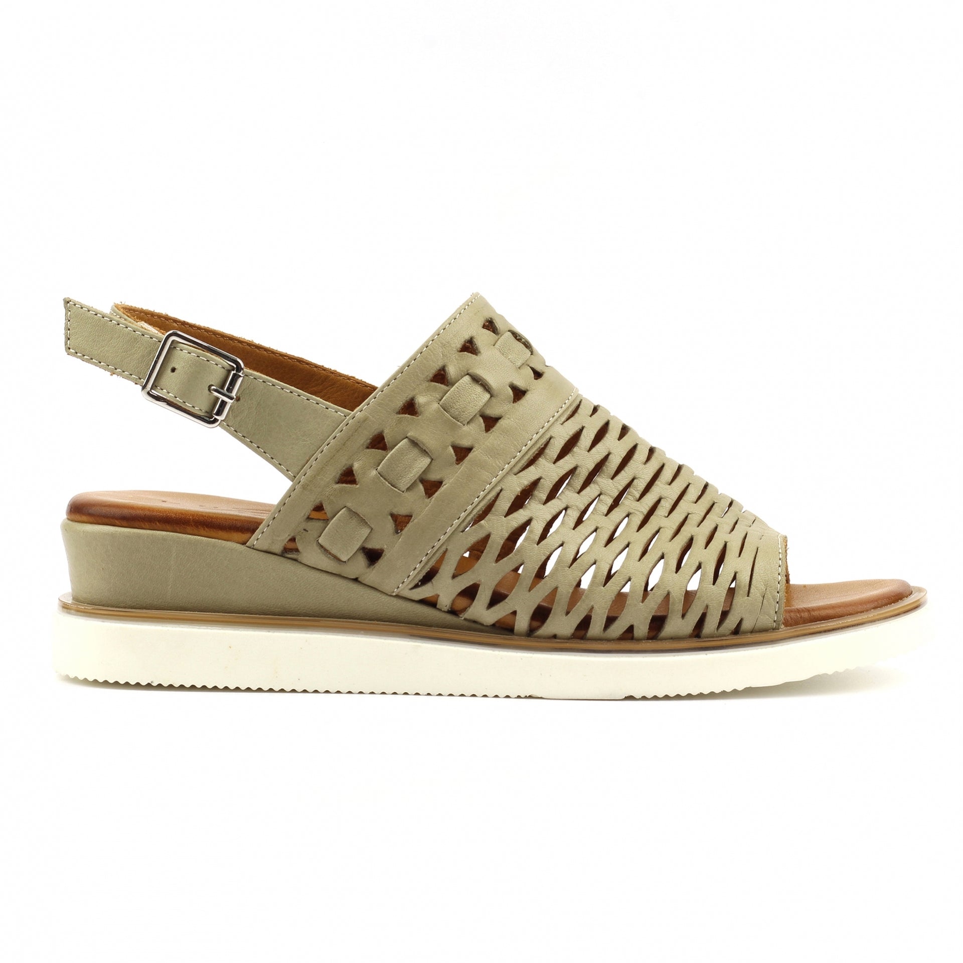 Hailey Khaki Leather Sandal