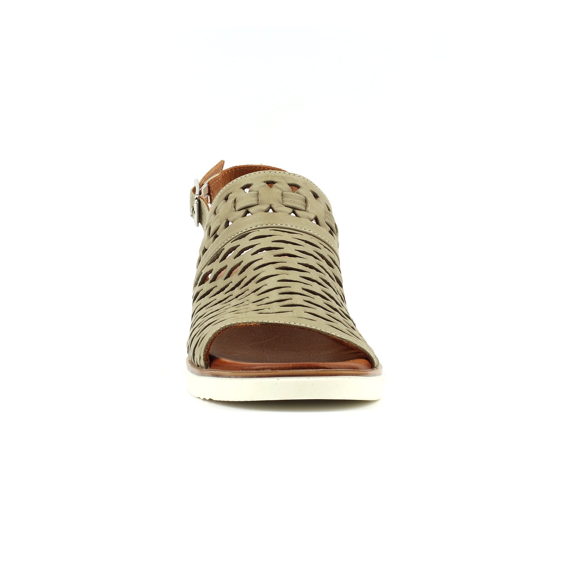 Hailey Khaki Leather Sandal