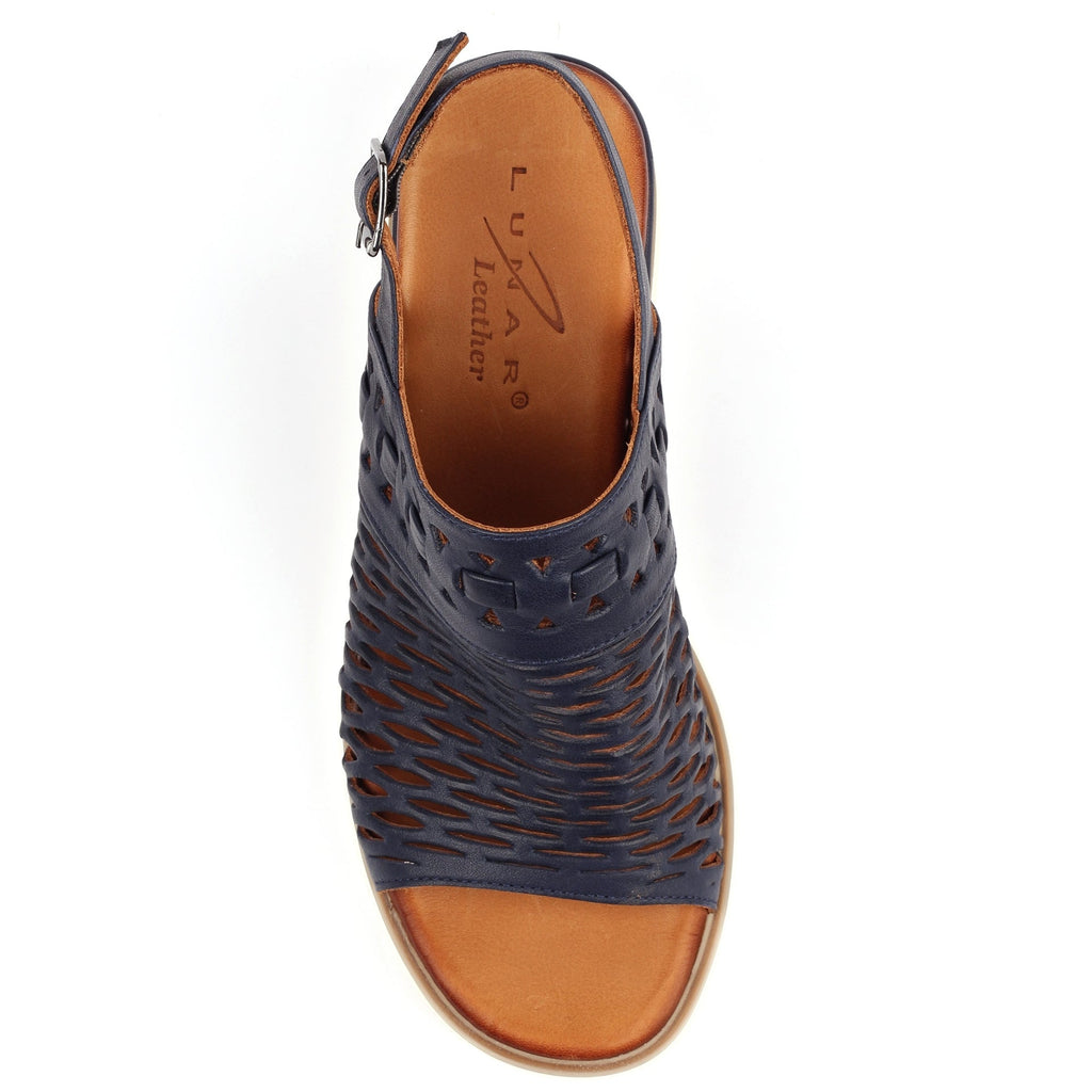 Hailey Navy Leather Sandal
