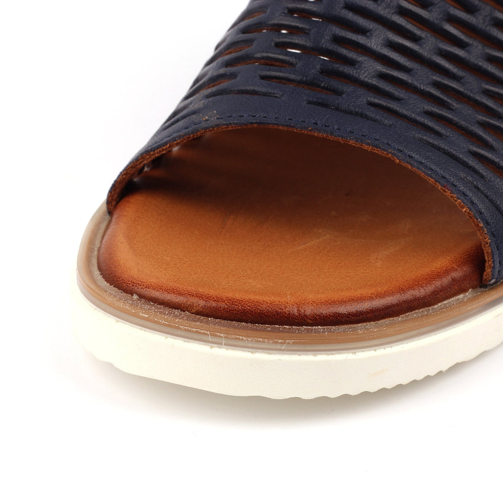 Hailey Navy Leather Sandal