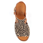 Steffi Ocelot Leather Wedge Sandal